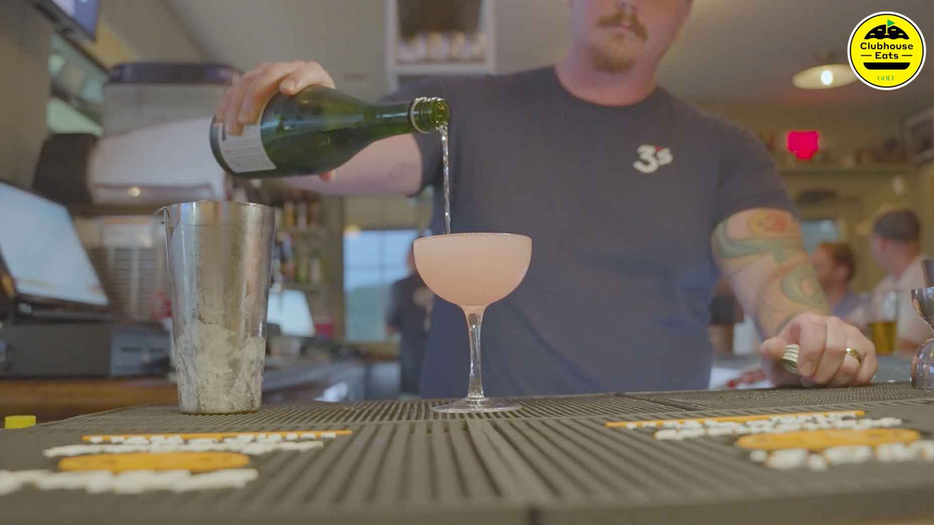 A bartender at 3's Greenville mixes a South 385, the house signature drink.